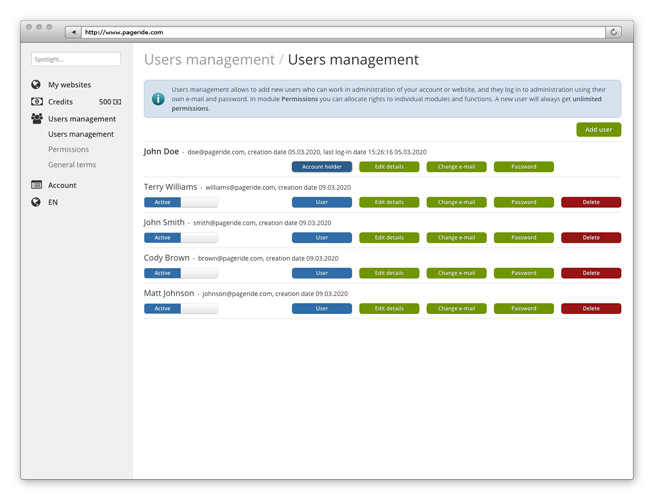 Administration users